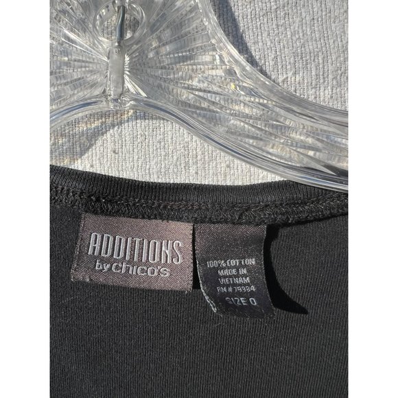 Additions by Chicos women’s tank top size 0/US 4XS black V-neck stretch - Picture 4 of 7